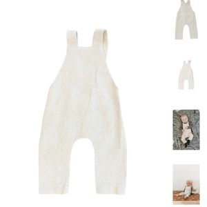 Mebie Baby Oatmeal Linen Cotton Overalls